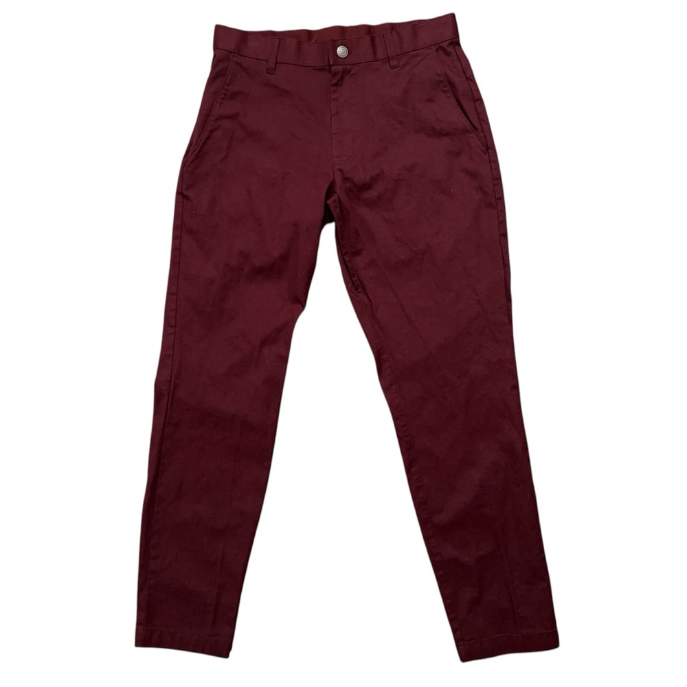 Fabletics The High Side Chino Pants Mens 30x32 (30x29) Classic Stretch Burgundy